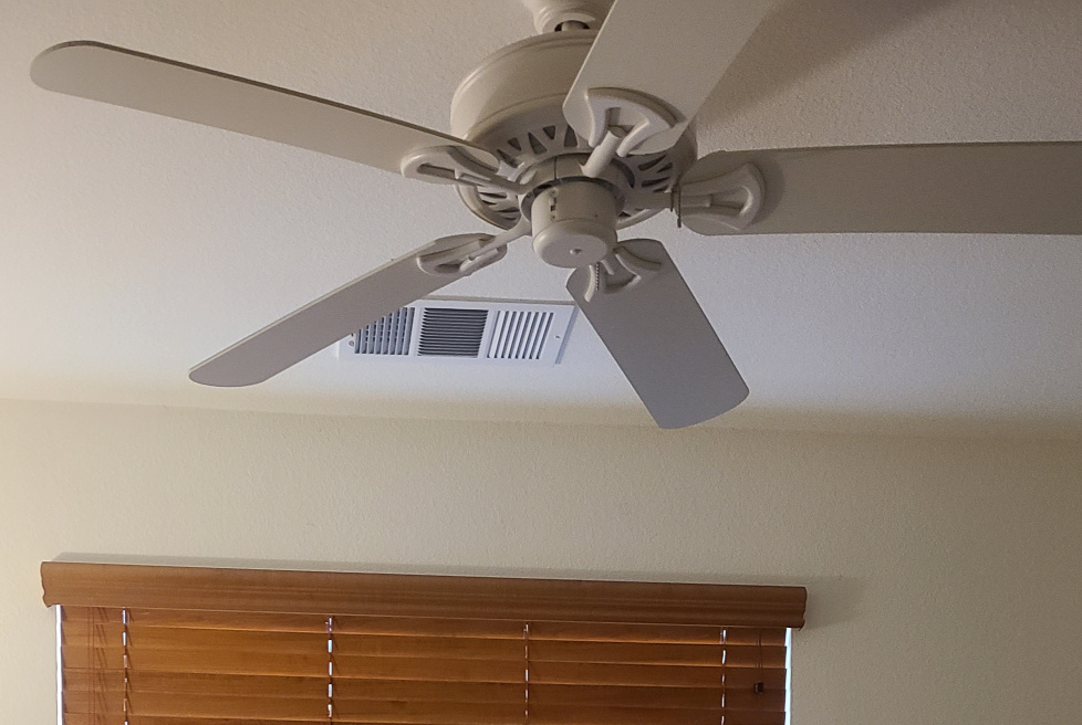 ceiling fan before light kit install